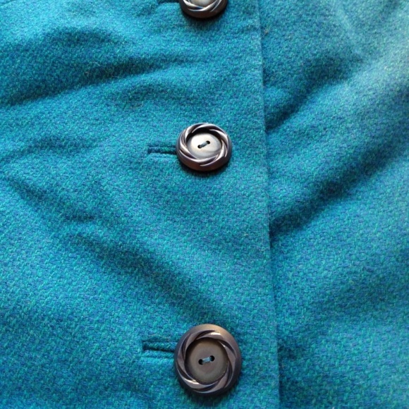 Vintage 60s Jacket 36"B Blue Green Spring Coat Blazer Made in Kowloon Hong Kong - Picture 6 of 10